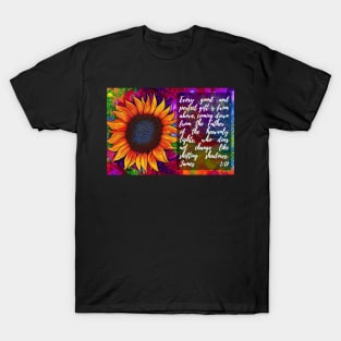 James 1:17 Every Good and Perfect Gift Sunflower Art T-Shirt